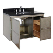 Load image into Gallery viewer, Bellaterra Home Vanity BellaTerra Home 37&quot; Single wall mount vanity in Linen Brown finish with Black Galaxy top and Oval Sink 400500-CAB-LN-BGO