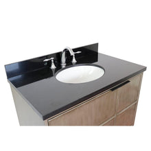 Load image into Gallery viewer, Bellaterra Home Vanity BellaTerra Home 37&quot; Single wall mount vanity in Linen Brown finish with Black Galaxy top and Oval Sink 400500-CAB-LN-BGO