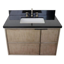 Load image into Gallery viewer, Bellaterra Home Vanity BellaTerra Home 37&quot; Single wall mount vanity in Linen Brown finish with Black Galaxy top and Rectangle Sink 400500-CAB-LN-BGR