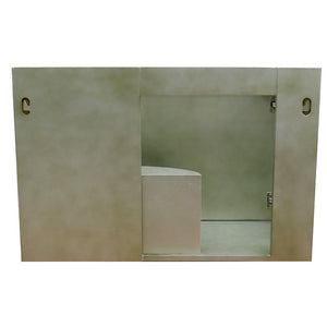 Bellaterra Home Vanity BellaTerra Home 37" Single wall mount vanity in Linen Brown finish with Black Galaxy top and Rectangle Sink 400500-CAB-LN-BGR