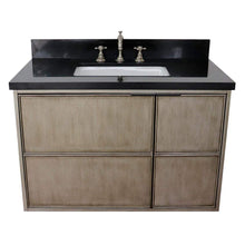 Load image into Gallery viewer, Bellaterra Home Vanity BellaTerra Home 37&quot; Single wall mount vanity in Linen Brown finish with Black Galaxy top and Rectangle Sink 400500-CAB-LN-BGR