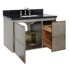 Load image into Gallery viewer, Bellaterra Home Vanity BellaTerra Home 37&quot; Single wall mount vanity in Linen Brown finish with Black Galaxy top and Rectangle Sink 400500-CAB-LN-BGR