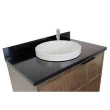 Load image into Gallery viewer, Bellaterra Home Vanity BellaTerra Home 37&quot; Single wall mount vanity in Linen Brown finish with Black Galaxy top and Round Sink 400500-CAB-LN-BGRD