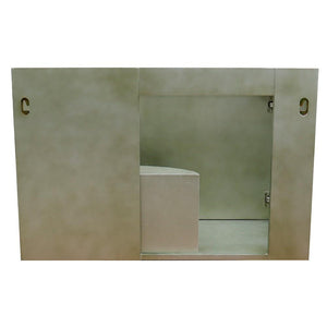 Bellaterra Home Vanity BellaTerra Home 37" Single wall mount vanity in Linen Brown finish with Black Galaxy top and Round Sink 400500-CAB-LN-BGRD
