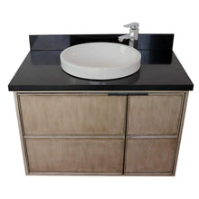 Load image into Gallery viewer, Bellaterra Home Vanity BellaTerra Home 37&quot; Single wall mount vanity in Linen Brown finish with Black Galaxy top and Round Sink 400500-CAB-LN-BGRD