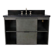 Load image into Gallery viewer, Bellaterra Home Vanity BellaTerra Home 37&quot; Single wall mount vanity in Linen Gray finish with Black Galaxy top and Rectangle Sink 400502-CAB-LY-BGR