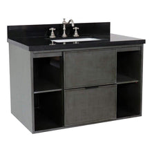 Load image into Gallery viewer, Bellaterra Home Vanity BellaTerra Home 37&quot; Single wall mount vanity in Linen Gray finish with Black Galaxy top and Rectangle Sink 400502-CAB-LY-BGR