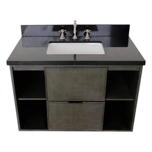 Load image into Gallery viewer, Bellaterra Home Vanity BellaTerra Home 37&quot; Single wall mount vanity in Linen Gray finish with Black Galaxy top and Rectangle Sink 400502-CAB-LY-BGR