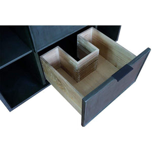 Bellaterra Home Vanity BellaTerra Home 37" Single wall mount vanity in Linen Gray finish with Black Galaxy top and Round Sink 400502-CAB-LY-BGRD