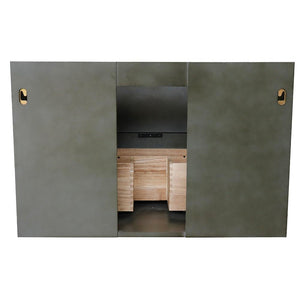 Bellaterra Home Vanity BellaTerra Home 37" Single wall mount vanity in Linen Gray finish with Black Galaxy top and Round Sink 400502-CAB-LY-BGRD
