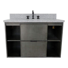 Load image into Gallery viewer, Bellaterra Home Vanity BellaTerra Home 37&quot; Single wall mount vanity in Linen Gray finish with Gray granite top and Oval Sink 400502-CAB-LY-GYO