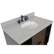 Load image into Gallery viewer, Bellaterra Home Vanity BellaTerra Home 37&quot; Single wall mount vanity in Linen Gray finish with Gray granite top and Oval Sink 400502-CAB-LY-GYO