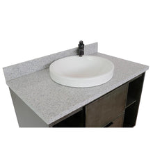 Load image into Gallery viewer, Bellaterra Home Vanity BellaTerra Home 37&quot; Single wall mount vanity in Linen Gray finish with Gray granite top and Round Sink 400502-CAB-LY-GYRD