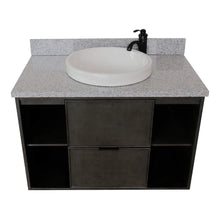 Load image into Gallery viewer, Bellaterra Home Vanity BellaTerra Home 37&quot; Single wall mount vanity in Linen Gray finish with Gray granite top and Round Sink 400502-CAB-LY-GYRD