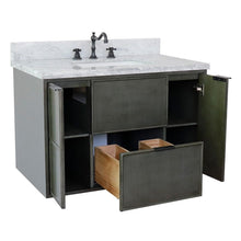 Load image into Gallery viewer, Bellaterra Home Vanity BellaTerra Home 37&quot; Single wall mount vanity in Linen Gray finish with White Carrara top and Rectangle Sink 400501-CAB-LY-WMR