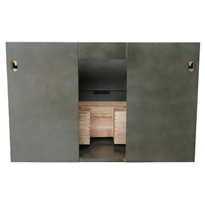 Bellaterra Home Vanity BellaTerra Home 37" Single wall mount vanity in Linen Gray finish with White Quartz top and Round Sink 400501-CAB-LY-WERD