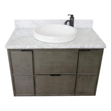 Load image into Gallery viewer, Bellaterra Home Vanity BellaTerra Home 37&quot; Single wall mount vanity in Linen Gray finsih with White Carrara top and Round Sink 400501-CAB-LY-WMRD