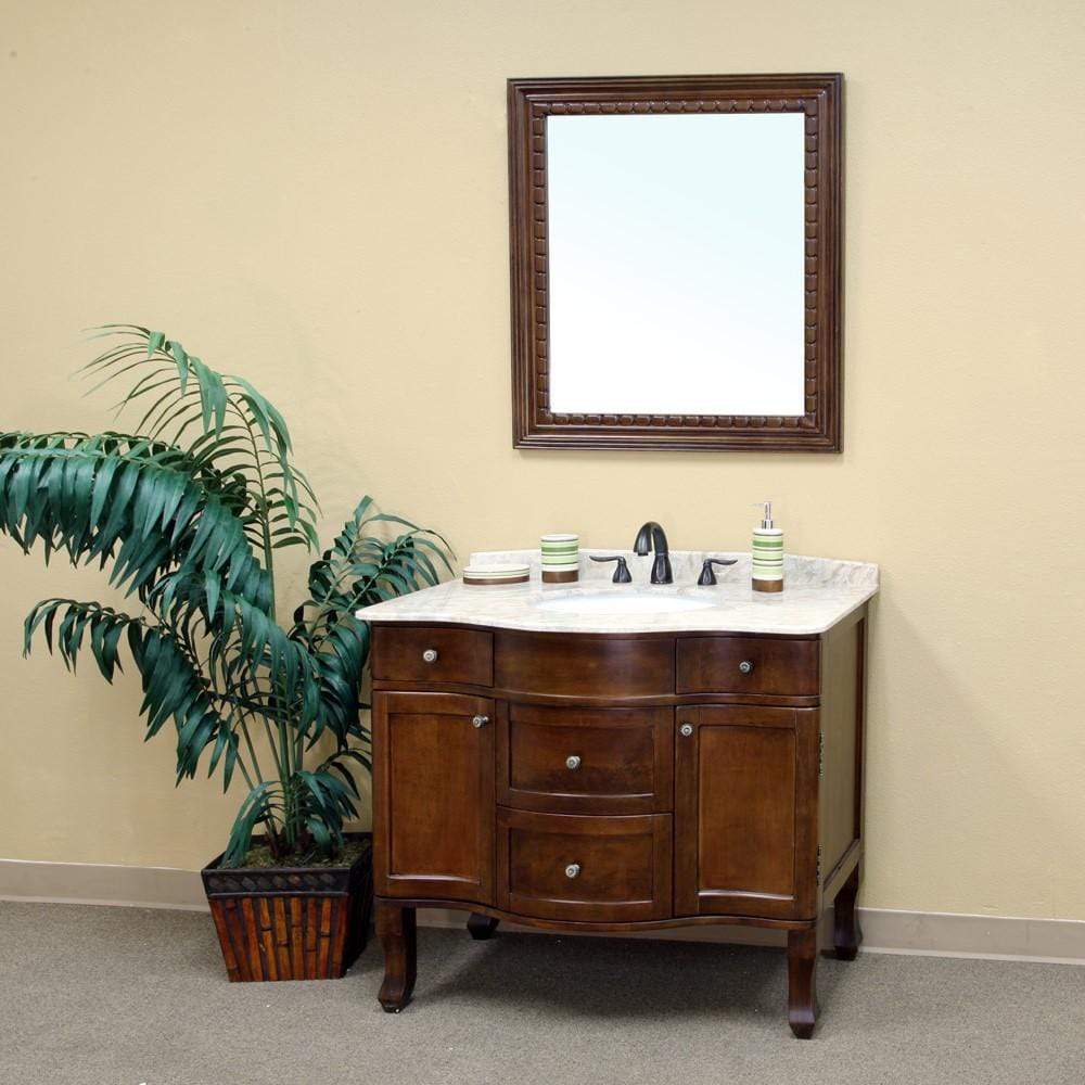 Bellaterra Home Vanity BellaTerra Home 38.2 in Single Sink Vanity-Wood-Walnut 203045