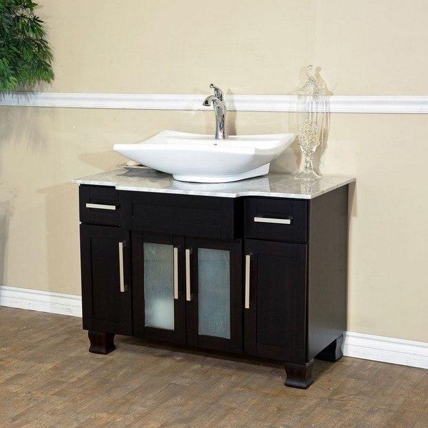Bellaterra Home Vanity BellaTerra Home 40 in Single sink vanity-dark mahogany 604023B