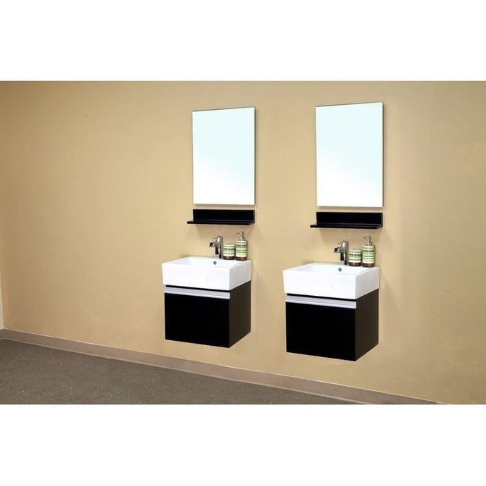 Bellaterra Home Vanity BellaTerra Home 41 in Double Wall Mount Style Sink Vanity-Wood-Dark Espresso
