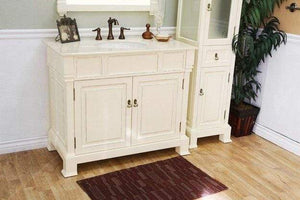 Bellaterra Home Vanity BellaTerra Home 42 in Single Sink Vanity-Wood-Cream White
