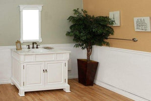 Bellaterra Home Vanity BellaTerra Home 42 in Single Sink Vanity-Wood-White 205042-WH