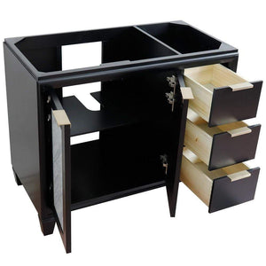 Bellaterra Home Vanity BellaTerra Home 42" Single sink vanity in Black finish - Left door- Cabinet only 400990-42L-BL