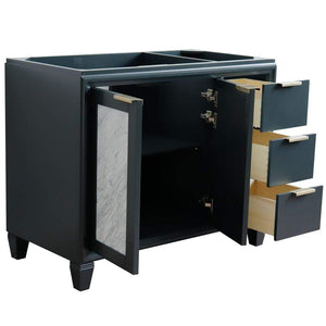 Bellaterra Home Vanity BellaTerra Home 42" Single sink vanity in Dark Gray finish - Left door- Cabinet only 400990-42L-DG