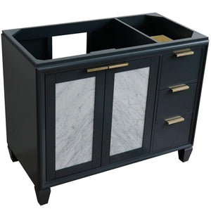 Bellaterra Home Vanity BellaTerra Home 42" Single sink vanity in Dark Gray finish - Left door- Cabinet only 400990-42L-DG