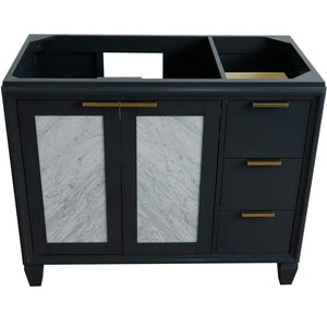 Bellaterra Home Vanity BellaTerra Home 42" Single sink vanity in Dark Gray finish - Left door- Cabinet only 400990-42L-DG