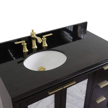 Load image into Gallery viewer, Bellaterra Home Vanity BellaTerra Home 43&quot; Single vanity in Black finish with Black galaxy and oval sink- Left door/Left sink 400990-43L-BL-BGOL