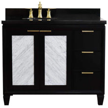 Load image into Gallery viewer, Bellaterra Home Vanity BellaTerra Home 43&quot; Single vanity in Black finish with Black galaxy and oval sink- Left door/Left sink 400990-43L-BL-BGOL
