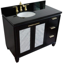 Load image into Gallery viewer, Bellaterra Home Vanity BellaTerra Home 43&quot; Single vanity in Black finish with Black galaxy and oval sink- Left door/Left sink 400990-43L-BL-BGOL