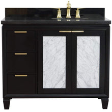 Load image into Gallery viewer, Bellaterra Home Vanity BellaTerra Home 43&quot; Single vanity in Black finish with Black galaxy and oval sink- Right door/Right sink 400990-43R-BL-BGOR
