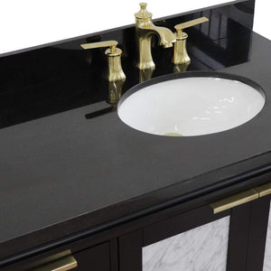 Bellaterra Home Vanity BellaTerra Home 43" Single vanity in Black finish with Black galaxy and oval sink- Right door/Right sink 400990-43R-BL-BGOR