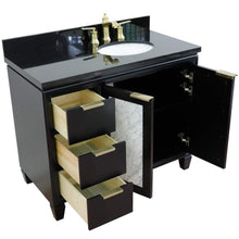 Load image into Gallery viewer, Bellaterra Home Vanity BellaTerra Home 43&quot; Single vanity in Black finish with Black galaxy and oval sink- Right door/Right sink 400990-43R-BL-BGOR