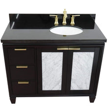 Load image into Gallery viewer, Bellaterra Home Vanity BellaTerra Home 43&quot; Single vanity in Black finish with Black galaxy and oval sink- Right door/Right sink 400990-43R-BL-BGOR
