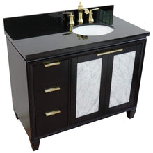 Load image into Gallery viewer, Bellaterra Home Vanity BellaTerra Home 43&quot; Single vanity in Black finish with Black galaxy and oval sink- Right door/Right sink 400990-43R-BL-BGOR