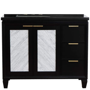 Bellaterra Home Vanity BellaTerra Home 43" Single vanity in Black finish with Black galaxy and rectangle sink- Left door/Left sink 400990-43L-BL-BGRL