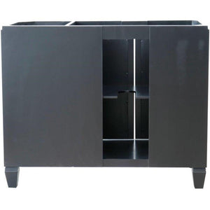 Bellaterra Home Vanity BellaTerra Home 43" Single vanity in Black finish with Black galaxy and rectangle sink- Left door/Left sink 400990-43L-BL-BGRL