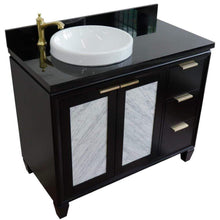 Load image into Gallery viewer, Bellaterra Home Vanity BellaTerra Home 43&quot; Single vanity in Black finish with Black galaxy and round sink- Left door/Left sink 400990-43L-BL-BGRDL