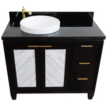 Load image into Gallery viewer, Bellaterra Home Vanity BellaTerra Home 43&quot; Single vanity in Black finish with Black galaxy and round sink- Left door/Left sink 400990-43L-BL-BGRDL