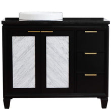 Load image into Gallery viewer, Bellaterra Home Vanity BellaTerra Home 43&quot; Single vanity in Black finish with Black galaxy and round sink- Left door/Left sink 400990-43L-BL-BGRDL
