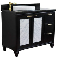 Load image into Gallery viewer, Bellaterra Home Vanity BellaTerra Home 43&quot; Single vanity in Black finish with Black galaxy and round sink- Left door/Left sink 400990-43L-BL-BGRDL