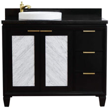 Load image into Gallery viewer, Bellaterra Home Vanity BellaTerra Home 43&quot; Single vanity in Black finish with Black galaxy and round sink- Left door/Left sink 400990-43L-BL-BGRDL