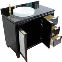 Load image into Gallery viewer, Bellaterra Home Vanity BellaTerra Home 43&quot; Single vanity in Black finish with Black galaxy and round sink- Left door/Left sink 400990-43L-BL-BGRDL