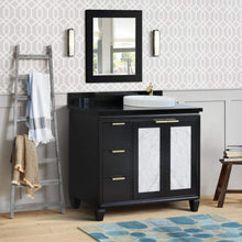 Load image into Gallery viewer, Bellaterra Home Vanity BellaTerra Home 43&quot; Single vanity in Black finish with Black galaxy and round sink- Right door/Right sink 400990-43R-BL-BGRDR