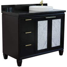 Load image into Gallery viewer, Bellaterra Home Vanity BellaTerra Home 43&quot; Single vanity in Black finish with Black galaxy and round sink- Right door/Right sink 400990-43R-BL-BGRDR