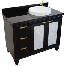 Load image into Gallery viewer, Bellaterra Home Vanity BellaTerra Home 43&quot; Single vanity in Black finish with Black galaxy and round sink- Right door/Right sink 400990-43R-BL-BGRDR