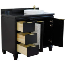 Load image into Gallery viewer, Bellaterra Home Vanity BellaTerra Home 43&quot; Single vanity in Black finish with Black galaxy and round sink- Right door/Right sink 400990-43R-BL-BGRDR